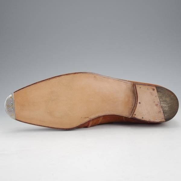 未使用★クロケット&ジョーンズ UK6程度【オーダー価格5000ユーロ(72万円程度)★パリ店のビスポーク品】チャッカブーツ/茶★j328