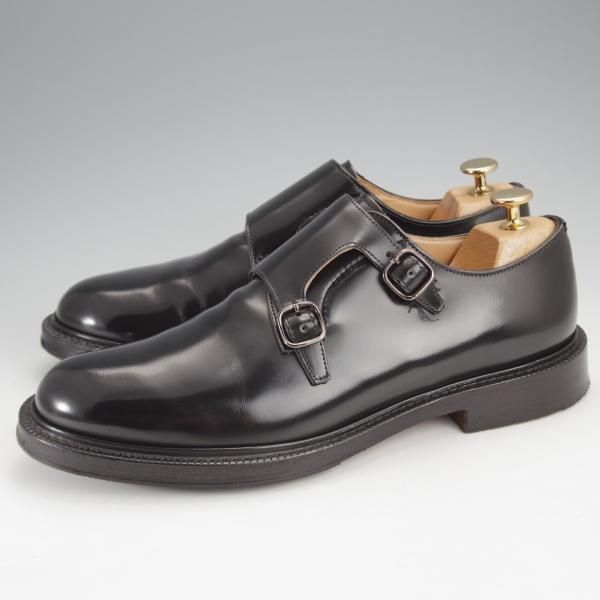 極美品★チャーチ 75F/UK7.5【貴重★SHANNON同仕様のダブルモンク/LAMBOURN】103ラスト/ポリッシュドバインダーカーフ/黒/Church's★j330