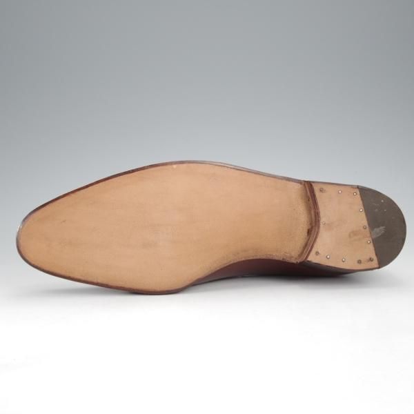 未使用★クロケット&ジョーンズ UK6程度【オーダー価格4500ユーロ〜(65万円程度)★パリ店のビスポーク品】ローファー/茶★j331