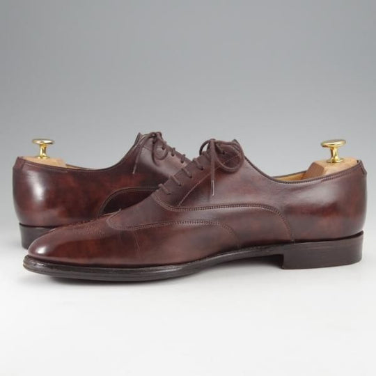 極美品★ジョンロブ SIZE 42/UK8程度【貴重★エルメス別注/ミュージアムカーフ】H103ラスト/濃茶/メンズ/HERMES/JOHN LOBB★j334