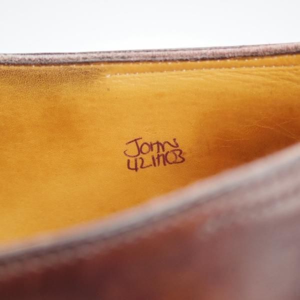 極美品★ジョンロブ SIZE 42/UK8程度【貴重★エルメス別注/ミュージアムカーフ】H103ラスト/濃茶/メンズ/HERMES/JOHN LOBB★j334