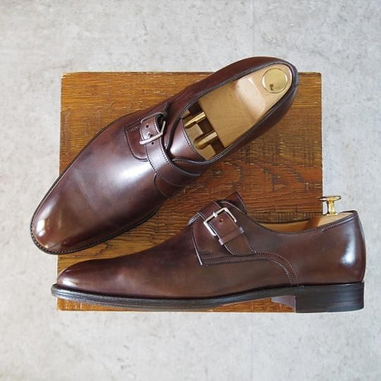 極美品★ジョンロブ SIZE 42/UK8程度【貴重★エルメス別注/ミュージアムカーフ】H103ラスト/JARVIS/モンクストラップ/JOHN LOBB★j337