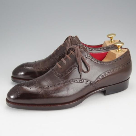 極上★(東欧)サンクリスピン SIZE 6.5【貴重★ハンドソーンウェルテッド製法/トレーディングポスト別注】フルブローグ/カーフ/濃茶★j342