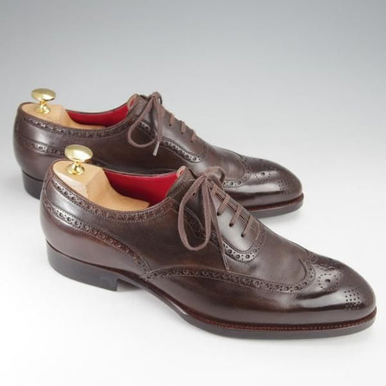 極上★(東欧)サンクリスピン SIZE 6.5【貴重★ハンドソーンウェルテッド製法/トレーディングポスト別注】フルブローグ/カーフ/濃茶★j342