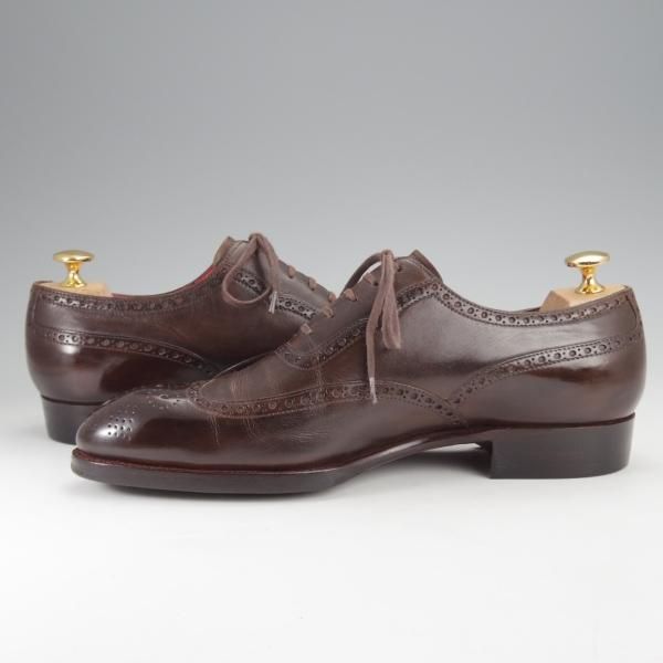 極上★(東欧)サンクリスピン SIZE 6.5【貴重★ハンドソーンウェルテッド製法/トレーディングポスト別注】フルブローグ/カーフ/濃茶★j342