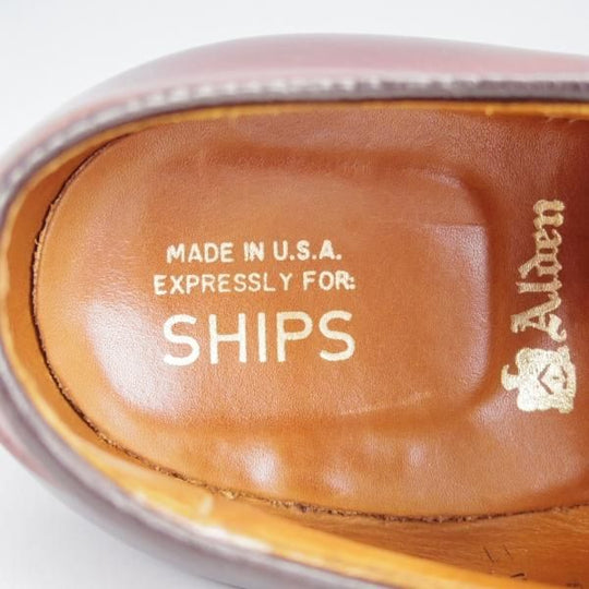 極美品★オールデン 7.5D【定価￥169,400-★コードバン仕様/モディファイドラスト/54321】SHIPS別注/Vチップ/赤茶/Alden★j344