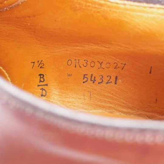 極美品★オールデン 7.5D【定価￥169,400-★コードバン仕様/モディファイドラスト/54321】SHIPS別注/Vチップ/赤茶/Alden★j344