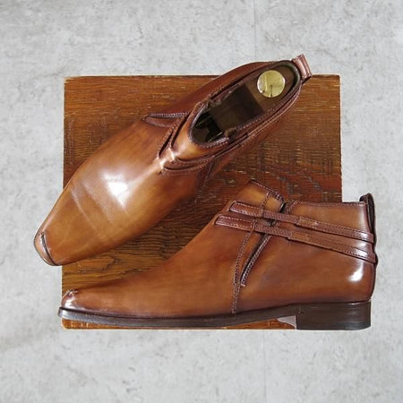 極美品★(仏)ベルルッティ SIZE 6.5【カリグラフィ(スクリット)仕様★Scars/スカーズ/サイドゴアブーツ】ヴェネチアレザー/Berluti★j349