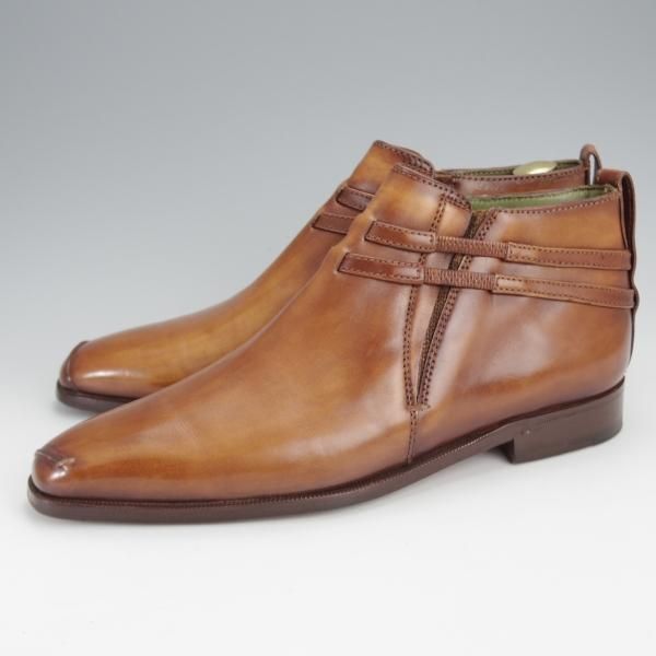 極美品★(仏)ベルルッティ SIZE 6.5【カリグラフィ(スクリット)仕様★Scars/スカーズ/サイドゴアブーツ】ヴェネチアレザー/Berluti★j349