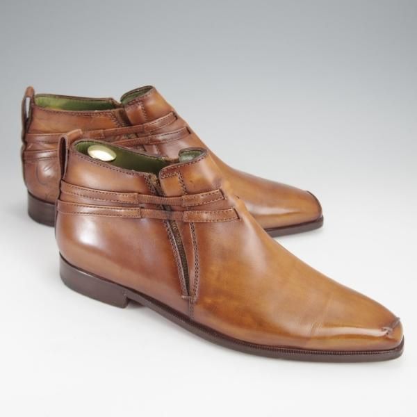 極美品★(仏)ベルルッティ SIZE 6.5【カリグラフィ(スクリット)仕様★Scars/スカーズ/サイドゴアブーツ】ヴェネチアレザー/Berluti★j349