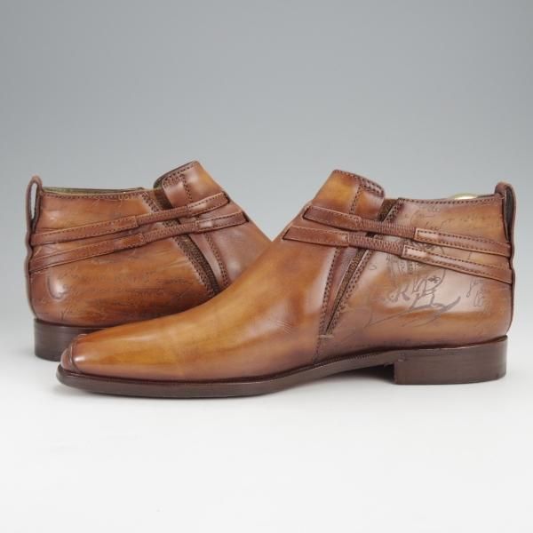 極美品★(仏)ベルルッティ SIZE 6.5【カリグラフィ(スクリット)仕様★Scars/スカーズ/サイドゴアブーツ】ヴェネチアレザー/Berluti★j349