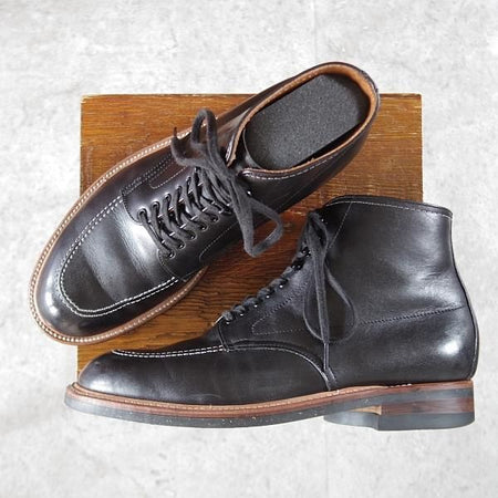 美品★オールデン 8.5D【同系モデル定価￥117,700-★インディーブーツ/401】トゥルーバランスラスト/コルクソール/カーフ/黒/Alden★j352