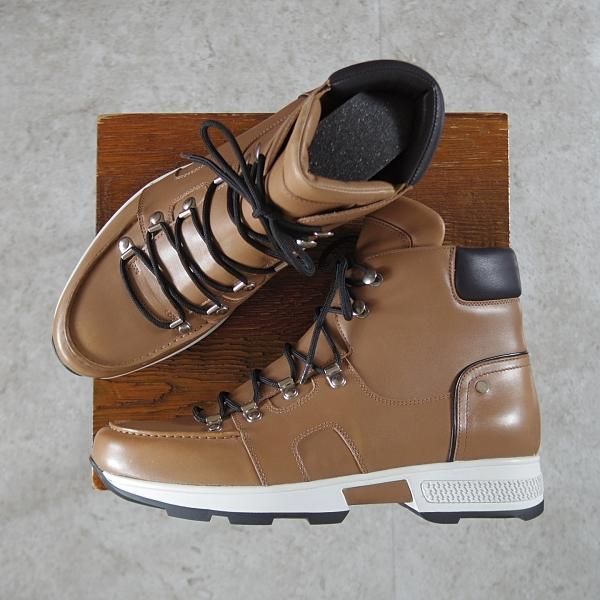 未使用★(伊製)HERMES/エルメス SIZE 40【★レザースニーカー/茶】レースアップブーツ/ハイカット/カーフ/茶/メンズ★j353