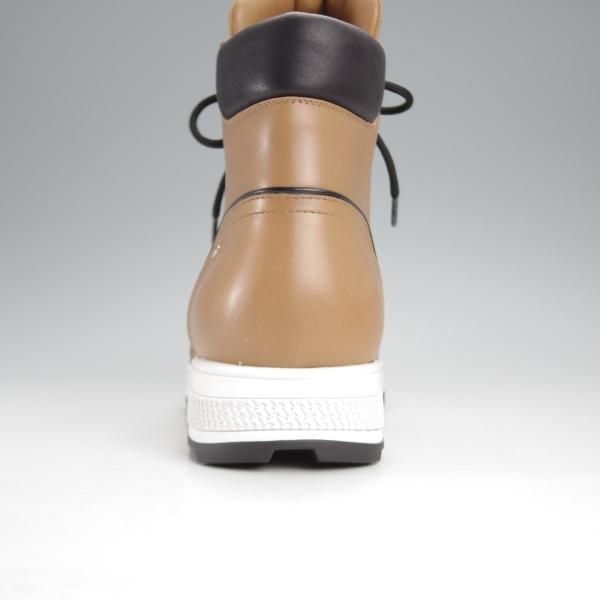 未使用★(伊製)HERMES/エルメス SIZE 40【★レザースニーカー/茶】レースアップブーツ/ハイカット/カーフ/茶/メンズ★j353