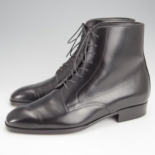 未使用★(仏)オーベルシー 4.5E【定価￥198,000-★(仏)デュプイ社のボックスカーフ仕様/HUGH】レースアップブーツ/黒/AUBERCY★j354