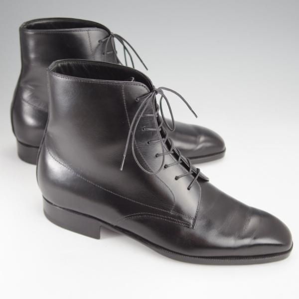 未使用★(仏)オーベルシー 4.5E【定価￥198,000-★(仏)デュプイ社のボックスカーフ仕様/HUGH】レースアップブーツ/黒/AUBERCY★j354