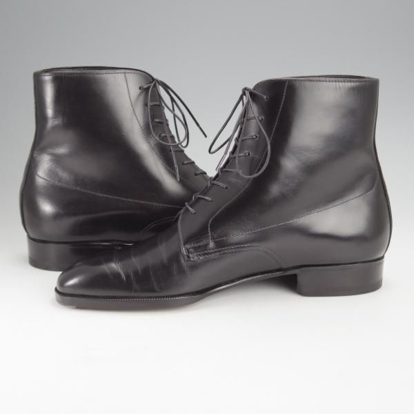 未使用★(仏)オーベルシー 4.5E【定価￥198,000-★(仏)デュプイ社のボックスカーフ仕様/HUGH】レースアップブーツ/黒/AUBERCY★j354