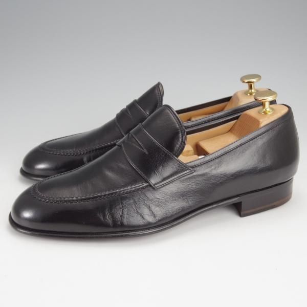 未使用★(伊)タニノクリスチー SIZE 7.5【デッドストック品★コインローファー/127590】スリッポン/カーフ/黒/TANINO CRISCI★j355