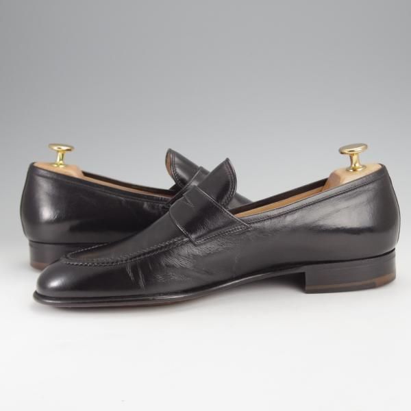 未使用★(伊)タニノクリスチー SIZE 7.5【デッドストック品★コインローファー/127590】スリッポン/カーフ/黒/TANINO CRISCI★j355