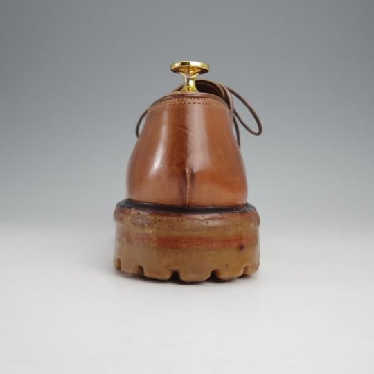 極美品★(伊)シルヴァノ・サセッティ SIZE 6.5【定価￥212,300-★リバースコードバン仕様/(米)ホーウィン社】プレーントゥ/茶★j357