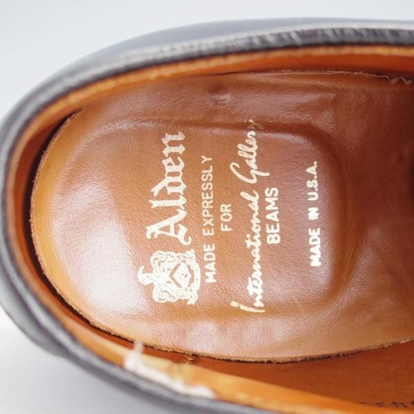 美品★オールデン 7.5D【同系モデル定価￥169,400-★コードバン仕様/モディファイドラスト/BEAMS別注】54332/Vチップ/黒/Alden★j358