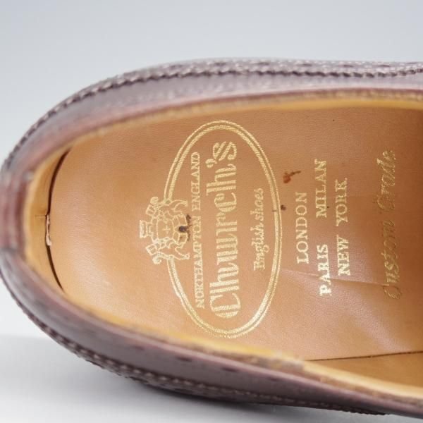 極美品★チャーチ 60F/UK6【現行定価￥176,000-★ディプロマット/DIPLOMAT】173ラスト/セミブローグ/ネバダカーフ/濃茶/Church's★j361