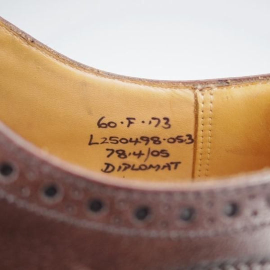極美品★チャーチ 60F/UK6【現行定価￥176,000-★ディプロマット/DIPLOMAT】173ラスト/セミブローグ/ネバダカーフ/濃茶/Church's★j361