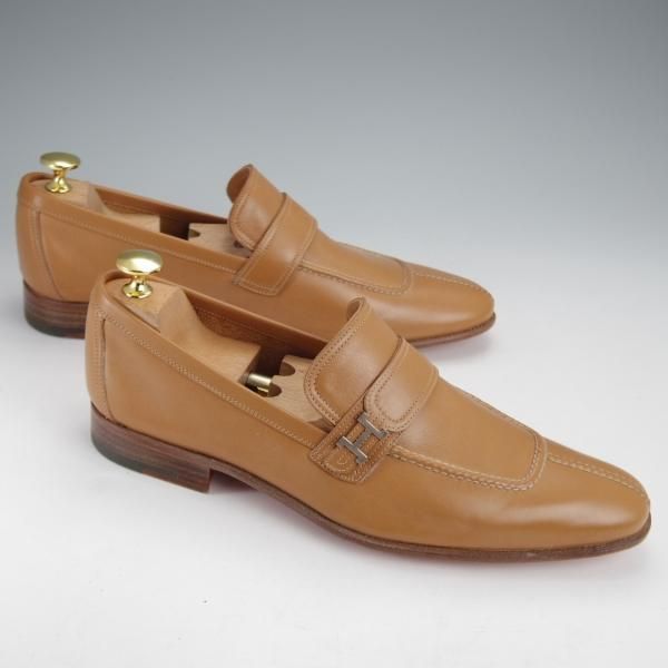 未使用★(伊製)HERMES/エルメス SIZE 40【★ローファー/薄茶】カーフ/メンズ★j363