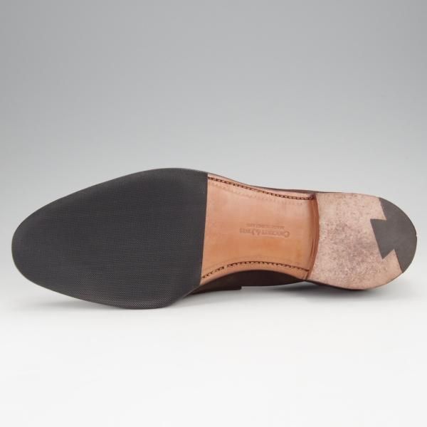 美品★クロケット&ジョーンズ 6.5E【★コインローファー/TEIGN/341ラスト】スエード/濃茶/メンズ/Crockett&Jones★j365