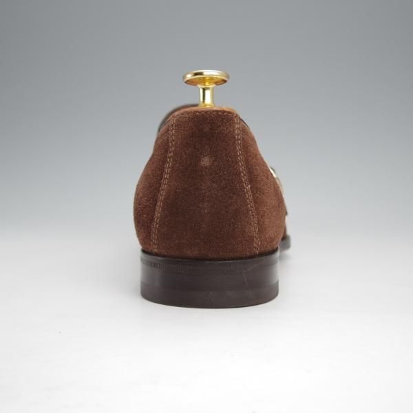 極美品★(伊)サントーニ SIZE 7.5【モデル定価￥104,500-★CARLOSラスト/カルロス/13907】ダブルバックル/ローファー/Santoni★j366