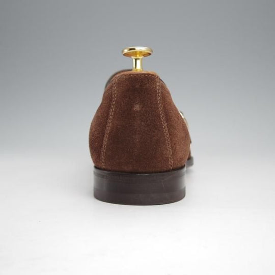 極美品★(伊)サントーニ SIZE 7.5【モデル定価￥104,500-★CARLOSラスト/カルロス/13907】ダブルバックル/ローファー/Santoni★j366