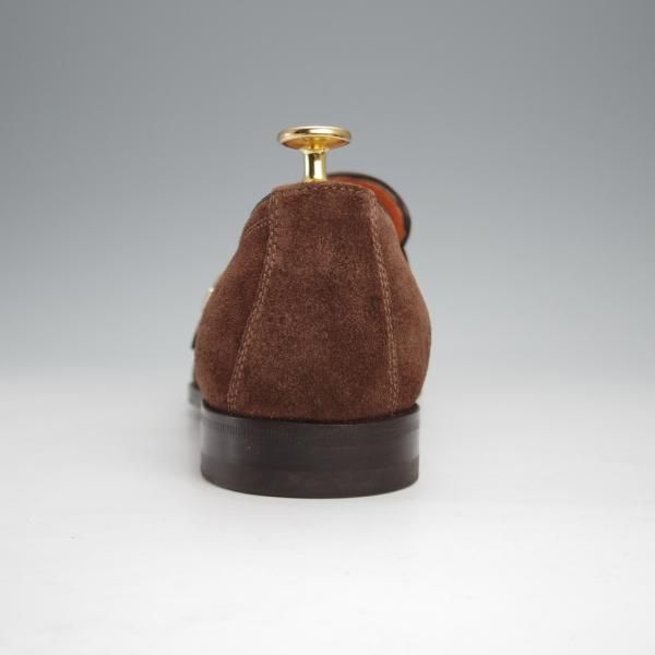 極美品★(伊)サントーニ SIZE 7.5【モデル定価￥104,500-★CARLOSラスト/カルロス/13907】ダブルバックル/ローファー/Santoni★j366