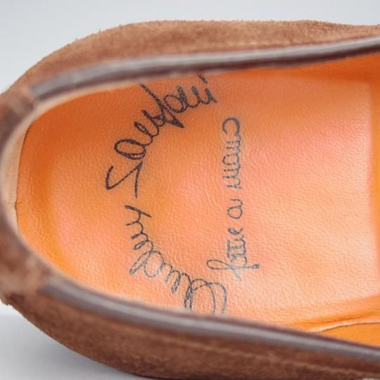 極美品★(伊)サントーニ SIZE 7.5【モデル定価￥104,500-★CARLOSラスト/カルロス/13907】ダブルバックル/ローファー/Santoni★j366