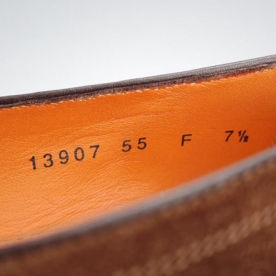 極美品★(伊)サントーニ SIZE 7.5【モデル定価￥104,500-★CARLOSラスト/カルロス/13907】ダブルバックル/ローファー/Santoni★j366