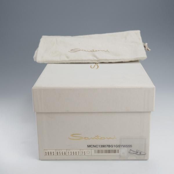 極美品★(伊)サントーニ SIZE 7.5【モデル定価￥104,500-★CARLOSラスト/カルロス/13907】ダブルバックル/ローファー/Santoni★j366