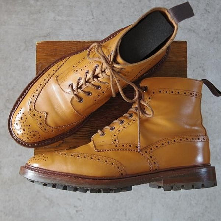 ★トリッカーズ SIZE 9.5【定価￥104,500-★STOW/エイコンアンティーク】5634/ストウ/カントリーブーツ/薄茶/メンズ/Tricker's★j368