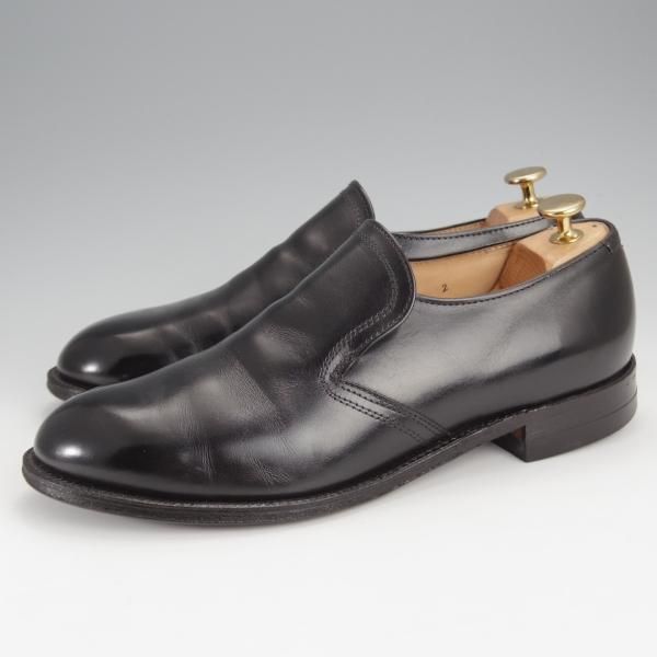 ★オールデン 7.5D【貴重★旧ロゴ/モディファイドラスト/45107F】センターエラスティック/ローファー/黒/メンズ/Alden★j369