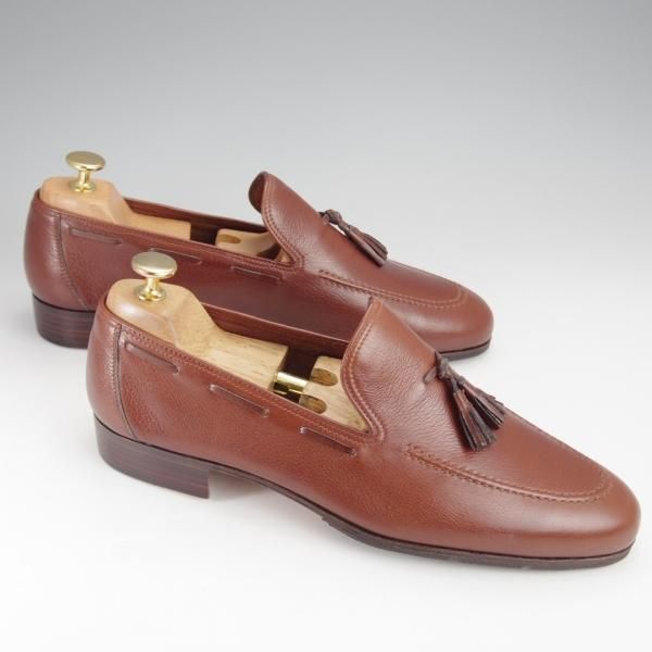 未使用★(伊)タニノクリスチー SIZE 7.5【デッドストック品★タッセルローファー/105843】グレインレザー/茶/メンズ/TANINO CRISCI★j374
