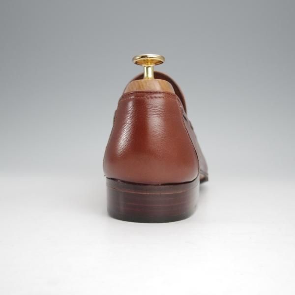 未使用★(伊)タニノクリスチー SIZE 7.5【デッドストック品★タッセルローファー/105843】グレインレザー/茶/メンズ/TANINO CRISCI★j374