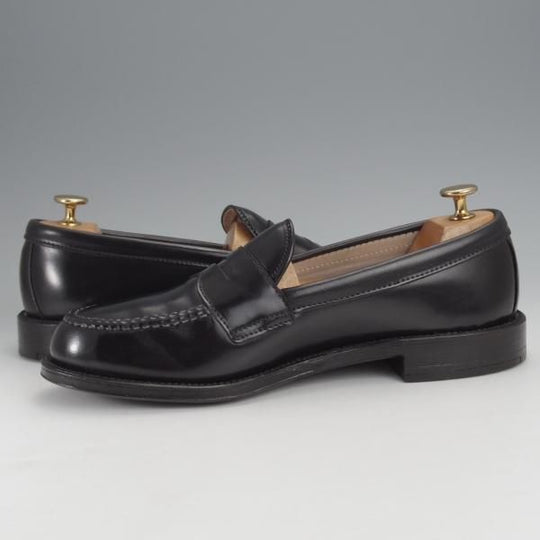 極美品★オールデン 7.5E【現行定価17万円程度★コードバン/(香港)TASSELS別注/987】ヴァンラスト/コインローファー/黒/Alden★j376