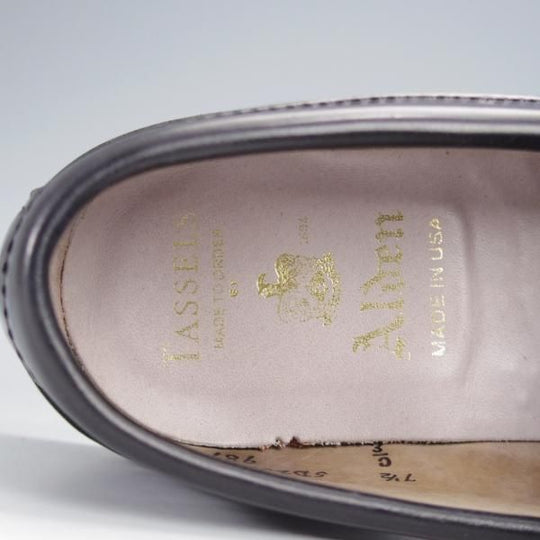 極美品★オールデン 7.5E【現行定価17万円程度★コードバン/(香港)TASSELS別注/987】ヴァンラスト/コインローファー/黒/Alden★j376