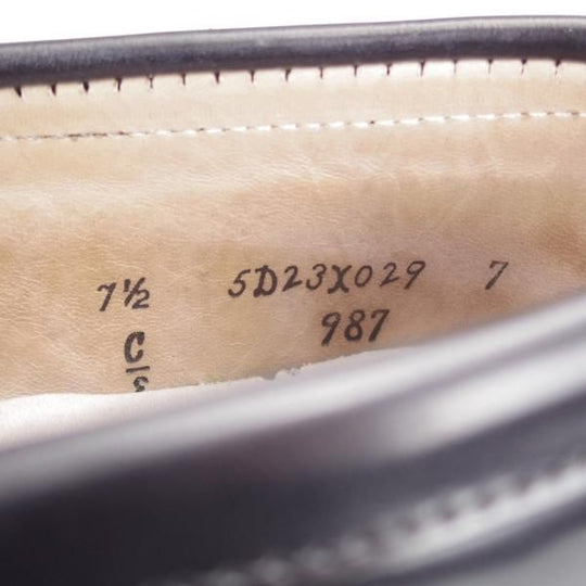 極美品★オールデン 7.5E【現行定価17万円程度★コードバン/(香港)TASSELS別注/987】ヴァンラスト/コインローファー/黒/Alden★j376