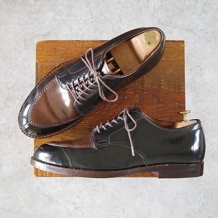 極上★オールデン 8E【貴重★コードバン仕様/(ハワイ)Leather Soul別注/シガー×黒】87970/コンビ/Vチップ/レザーソウル/Alden★j378