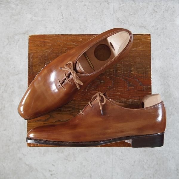 未使用★クロケット&ジョーンズ UK6程度【オーダー価格4500ユーロ〜(65万円程度)★パリ店のビスポーク品】ホールカット/茶★j301