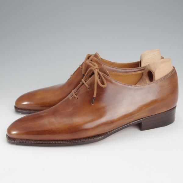 未使用★クロケット&ジョーンズ UK6程度【オーダー価格4500ユーロ〜(65万円程度)★パリ店のビスポーク品】ホールカット/茶★j301