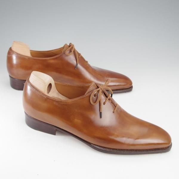 未使用★クロケット&ジョーンズ UK6程度【オーダー価格4500ユーロ〜(65万円程度)★パリ店のビスポーク品】ホールカット/茶★j301