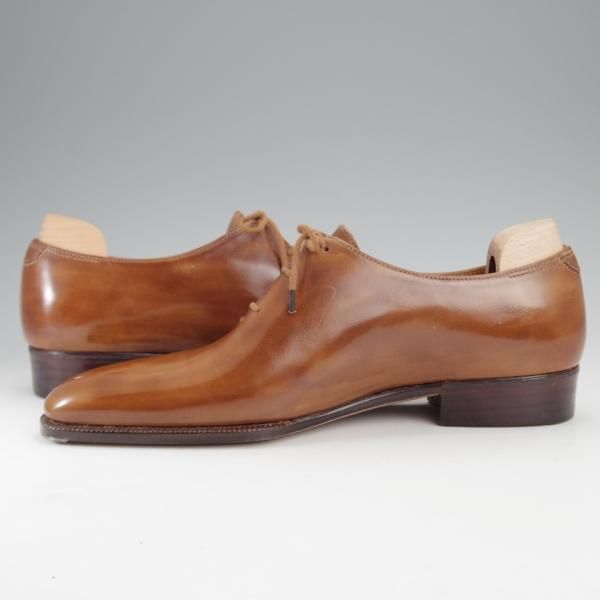 未使用★クロケット&ジョーンズ UK6程度【オーダー価格4500ユーロ〜(65万円程度)★パリ店のビスポーク品】ホールカット/茶★j301