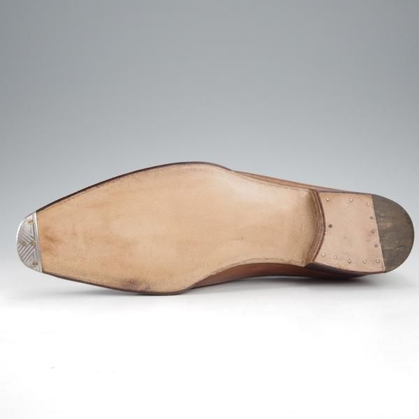 未使用★クロケット&ジョーンズ UK6程度【オーダー価格4500ユーロ〜(65万円程度)★パリ店のビスポーク品】ホールカット/茶★j301