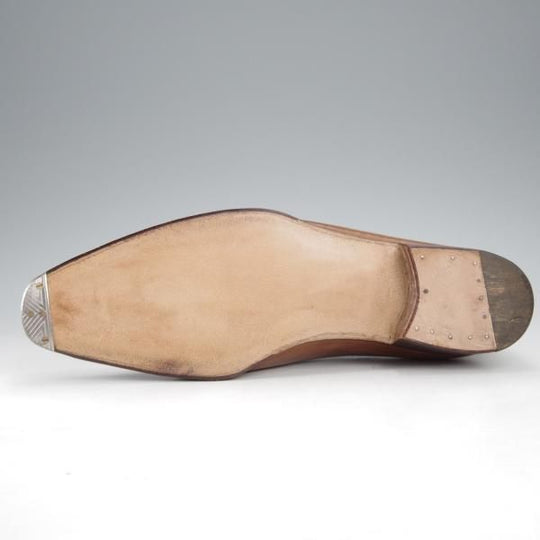 未使用★クロケット&ジョーンズ UK6程度【オーダー価格4500ユーロ〜(65万円程度)★パリ店のビスポーク品】ホールカット/茶★j301