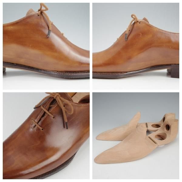 未使用★クロケット&ジョーンズ UK6程度【オーダー価格4500ユーロ〜(65万円程度)★パリ店のビスポーク品】ホールカット/茶★j301